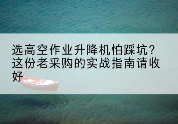 于洪高空作业升降机厂家推荐-选高空作业升降机怕踩坑？这份老采购的实战指南请收好